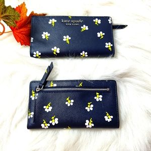 Kate Spade cameron large slim bifold daisy toss